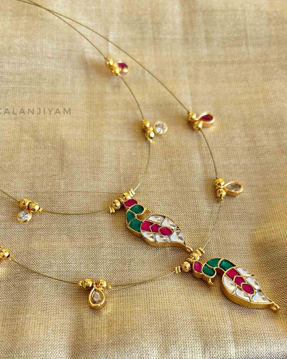 Peacock Jadau Neckpiece