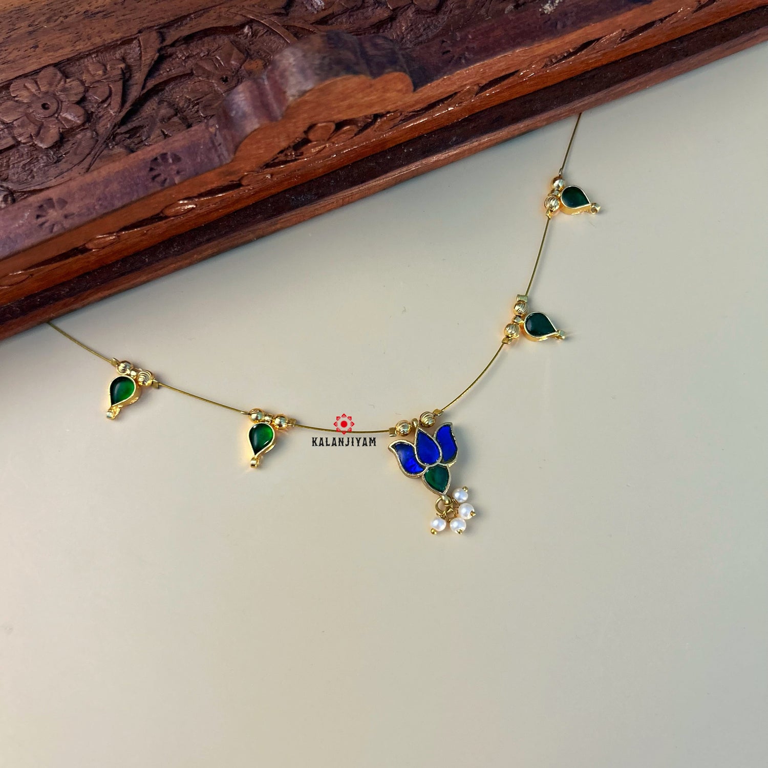 Lotus Neckpiece With Charms - Medium
