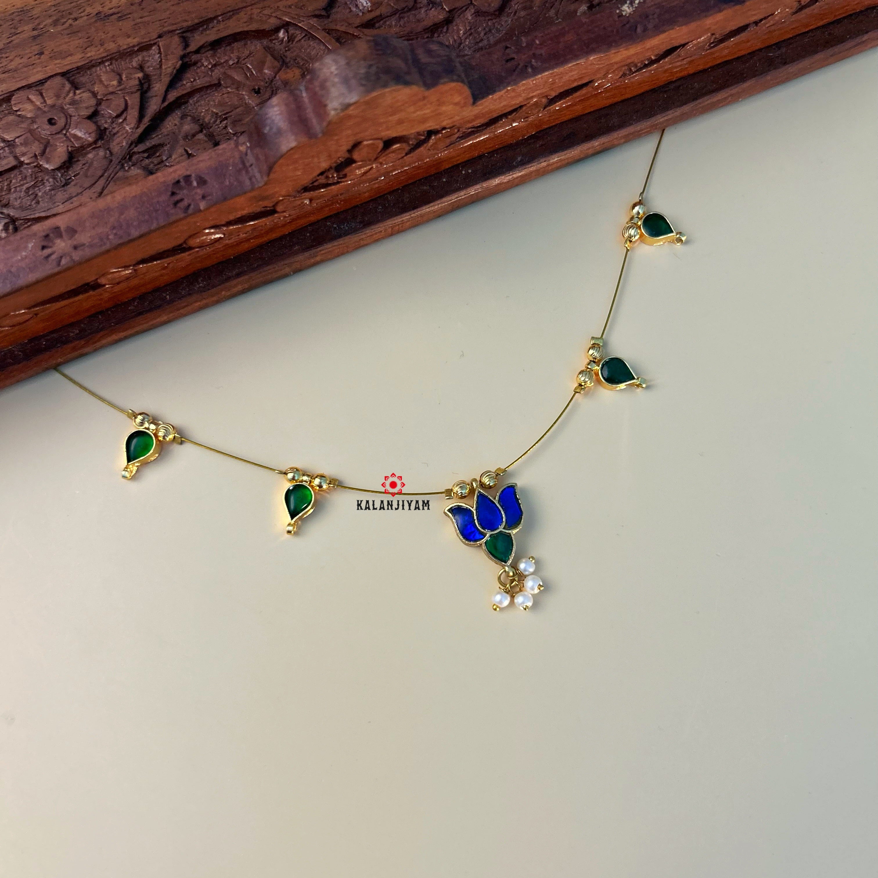 Lotus Neckpiece With Charms - Medium