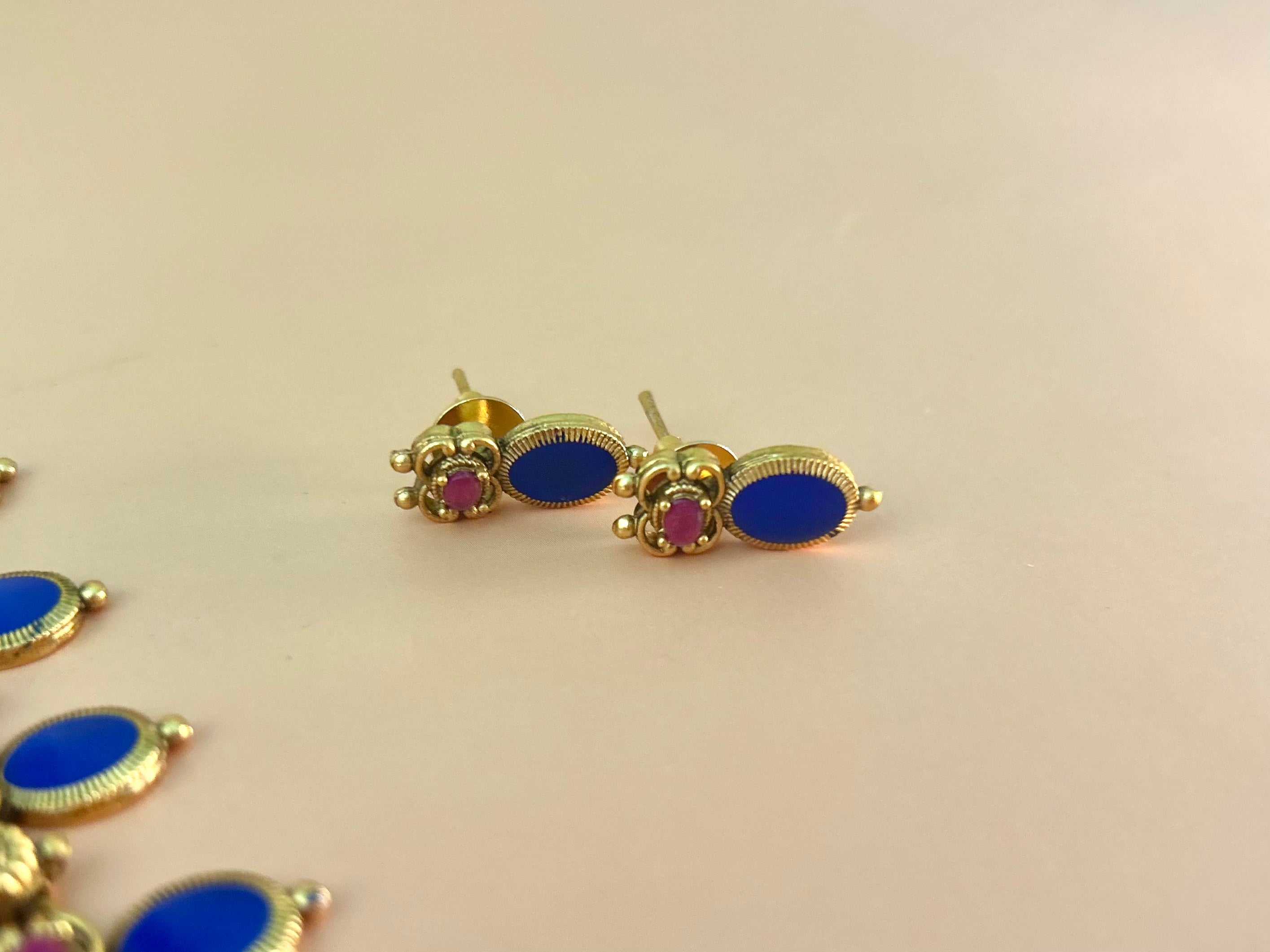 Blue Palakka Neckpiece Set