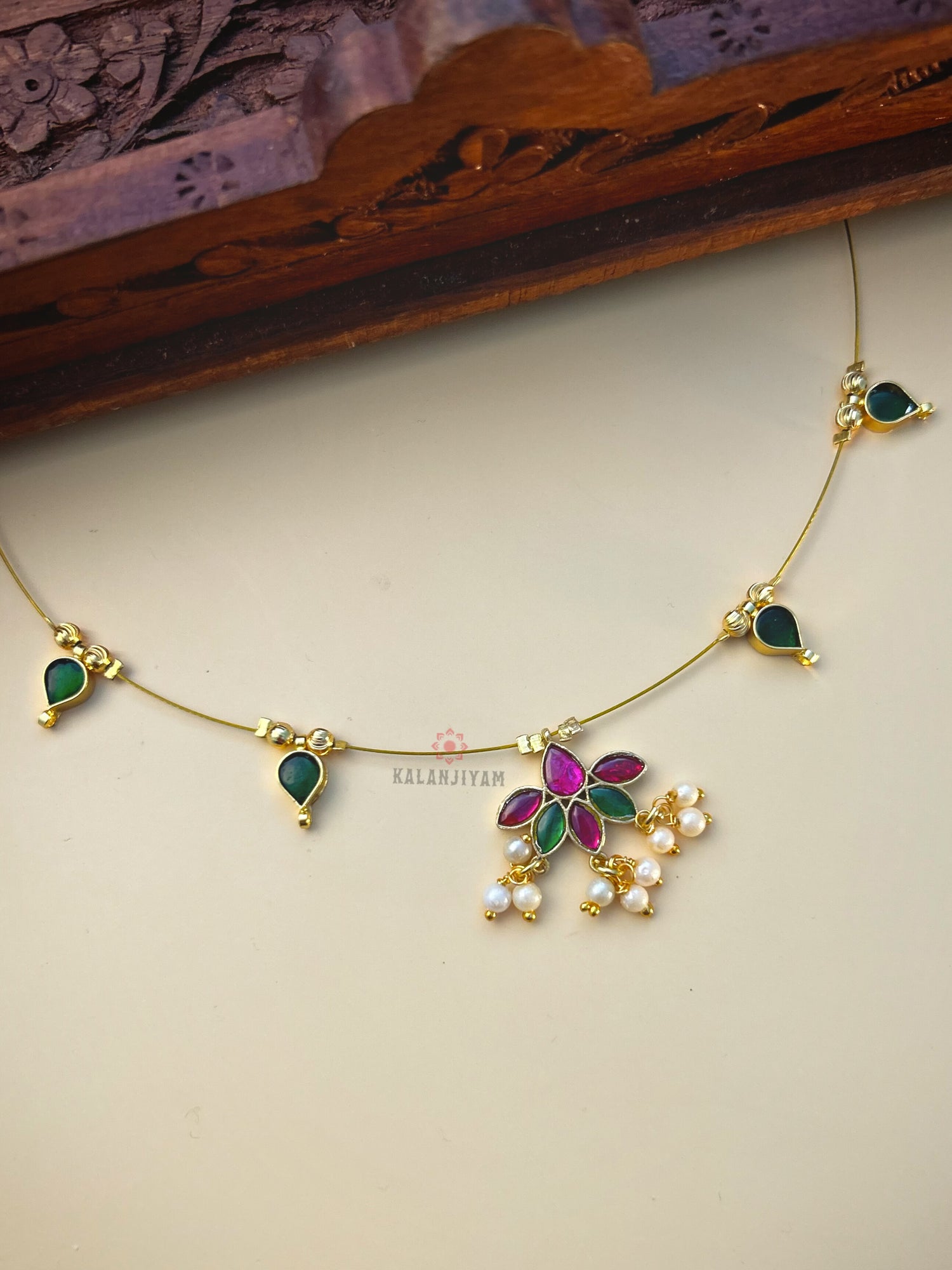 Multicoloured Floral Kundan Neckpiece