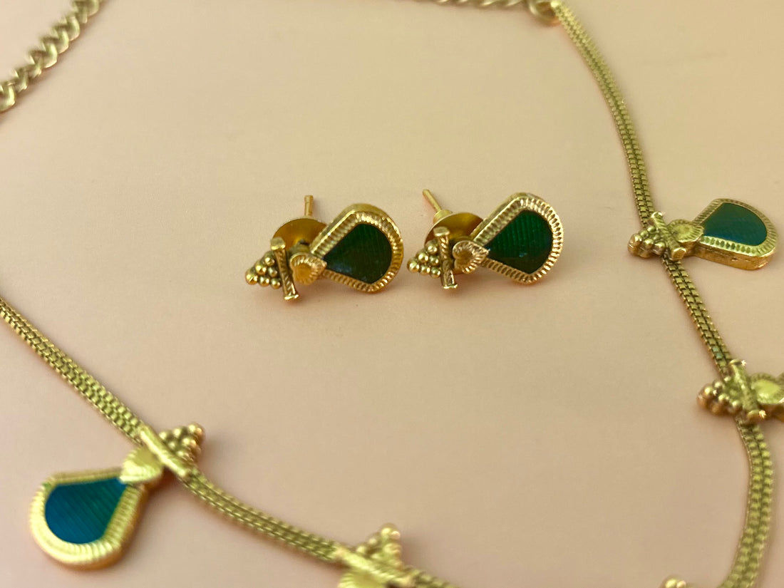 Palakka Enamel Neckpiece Set