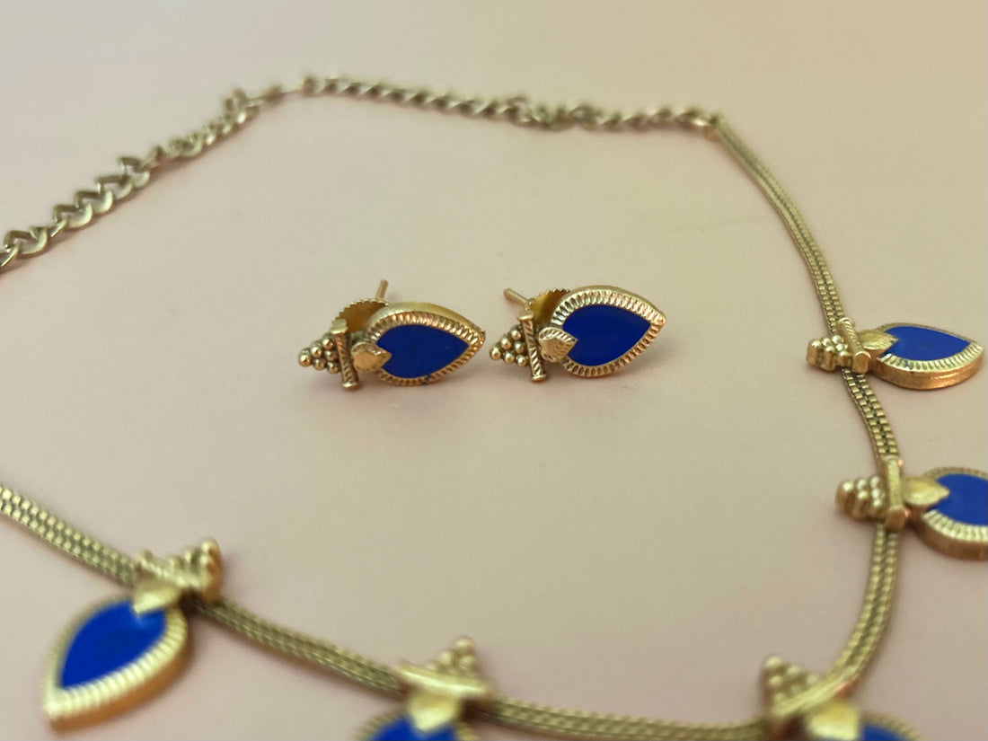 Blue Palakka Neckpiece Set