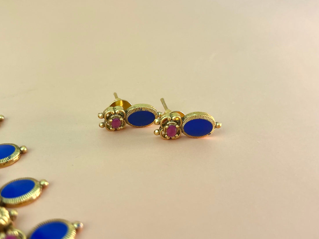 Blue Palakka Neckpiece Set