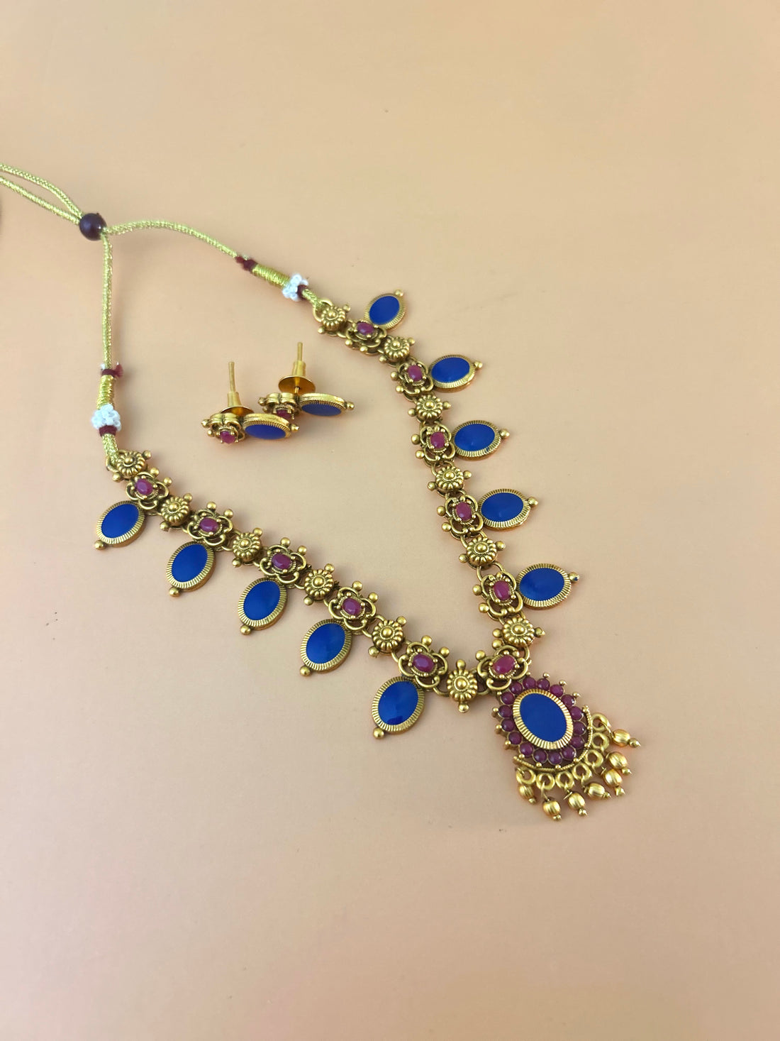 Blue Palakka Neckpiece Set