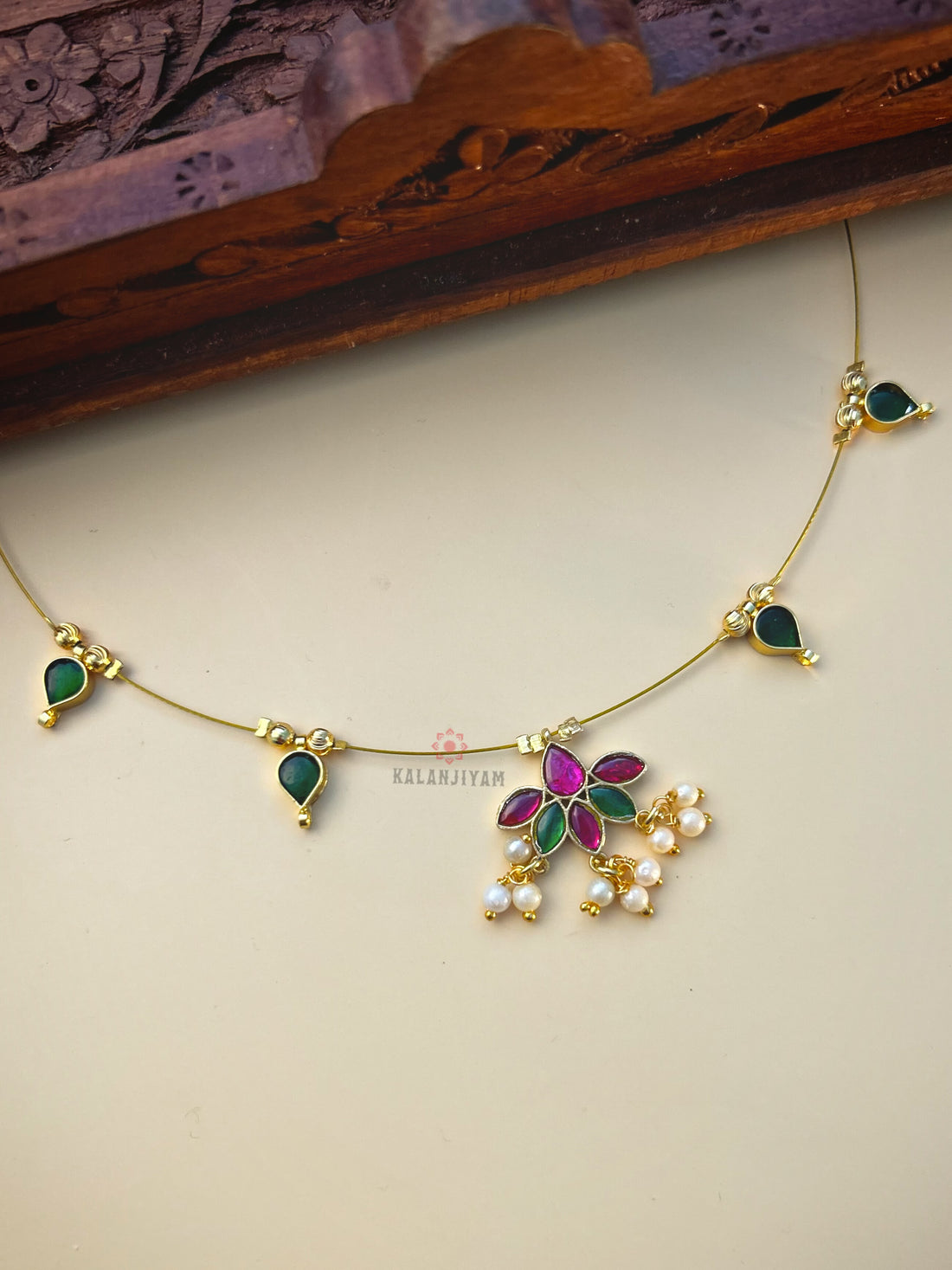 Multicoloured Floral Kundan Neckpiece
